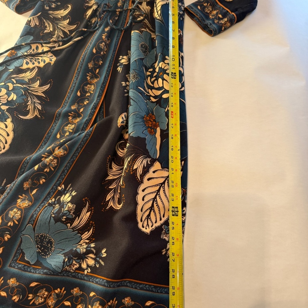 Farm Rio Blossom Tapestry Long Sleeve Wrap Dress - Picture 5 of 7